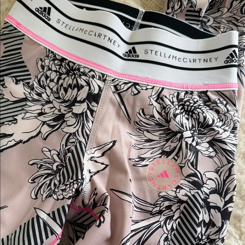 Adidas by Stella McCartney Pink Floral High-Waist Leggings - Picture 2 of 4